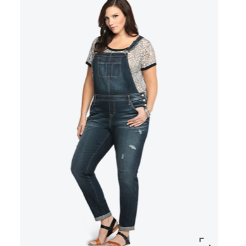 torrid Dark Wash Blue Denim Overalls